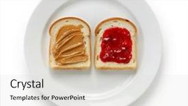  Presentation with peanut butter - Presentation design having peanut butter jelly sandwich background and a light gray colored foreground