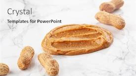 Presentation with peanut butter - PPT theme having peanut-butter-on-white-marble background and a white colored foreground