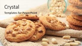  Presentation with peanut - Beautiful presentation theme featuring peanut cookies nuts on sackcloth backdrop and a lemonade colored foreground