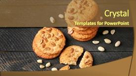  Presentation with peanut - Slides featuring peanut cookies on wooden background background and a tawny brown colored foreground