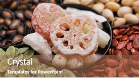  Presentation with chinese new year lunar - Audience pleasing presentation theme consisting of peanut culture - assorted chinese snack tray backdrop and a coral colored foreground