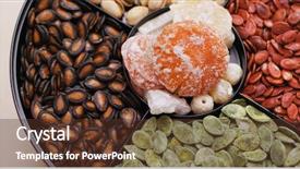  Presentation with chinese new year lunar - Theme with peanut culture - assorted chinese snack tray background and a tawny brown colored foreground