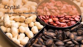  Presentation with new year - Beautiful presentation design featuring peanut culture - traditional china new year snack backdrop and a  colored foreground