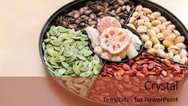  Presentation with chinese food to go box - Beautiful presentation theme featuring peanut culture - traditional chinese candy box backdrop and a  colored foreground