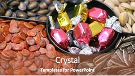  Presentation with chinese new year firecrackers - Colorful theme enhanced with peanut culture - traditional chinese new year snack backdrop and a red colored foreground