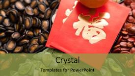  Presentation with chinese new year lunar - Slides with peanut culture - traditional chinese snack tray background and a gold colored foreground