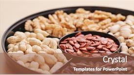  Presentation with lunar new year - Theme enhanced with peanut culture - traditional lunar new year snack background and a red colored foreground