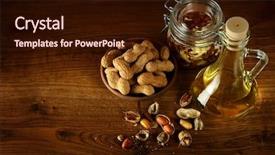  Presentation with edible oil - Slides featuring peanut oil in bottle background and a wine colored foreground