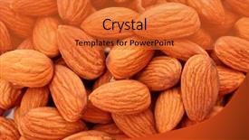  Presentation with almonds - PPT layouts enhanced with peanut plant - almonds background background and a red colored foreground