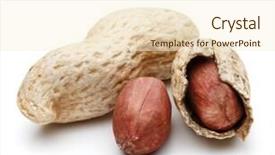  Presentation with peanut shell - Slide deck with peanut pod or arachis isolated background and a  colored foreground