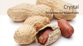  Presentation with peanut shell - Slide set having peanut pod or arachis isolated background and a  colored foreground