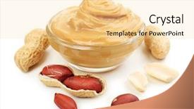  Presentation with peanut butter - PPT theme having peanuts background - creamy peanut butter in bowl background and a blonde colored foreground