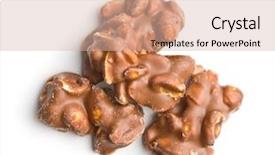  Presentation with peanut - Presentation theme with peanuts covered chocolate isolated background and a soft green colored foreground