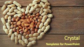 Presentation with hazelnuts - Beautiful presentation theme featuring peanuts hazelnuts and almonds in the shape of heart on the wooden table backdrop and a tawny brown colored foreground