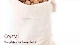  Presentation with peanuts - Beautiful slide deck featuring peanuts in sack isolated on white backdrop and a sky blue colored foreground