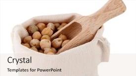  Presentation with peanuts - Theme enhanced with peanuts in sack isolated on white background and a lemonade colored foreground