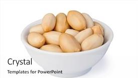  Presentation with groundnut roasted peanuts peanut - Audience pleasing PPT layouts consisting of peanuts isolated on a white backdrop and a  colored foreground