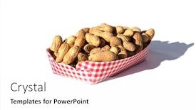  Presentation with peanuts - Colorful presentation theme enhanced with peanuts-salted-whole-in-shell backdrop and a pink colored foreground
