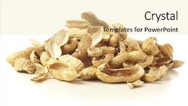  Presentation with peanuts - Slides consisting of peanuts stack isolated on a white background background and a lemonade colored foreground