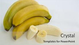  Presentation with green bananas hanging on banana - Theme enhanced with peaple - close-up of fresh bunch background and a soft green colored foreground