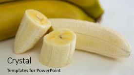  Presentation with green bananas hanging on banana - Beautiful theme featuring peaple - close-up of fresh bunch backdrop and a mint green colored foreground