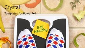  Presentation with eat - Colorful slide deck enhanced with peaple - feet on bathroom scale backdrop and a lemonade colored foreground