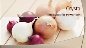  Presentation with fruits - Amazing presentation design having peaple - few different onions - fruits backdrop and a  colored foreground