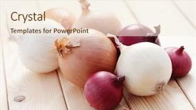  Presentation with fruits - Theme enhanced with peaple - few different onions - fruits background and a cream colored foreground