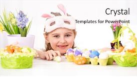  Presentation with easter - Presentation design featuring peaple - happy smiling child peals background and a sky blue colored foreground