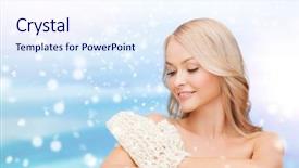  Presentation with sky blue - Audience pleasing presentation theme consisting of peaple - heath people and beauty concept backdrop and a sky blue colored foreground