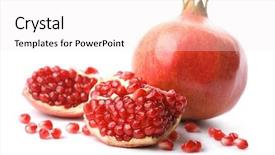  Presentation with pomegranate - Theme consisting of peaple - perfect pomegranate isolated background and a sky blue colored foreground