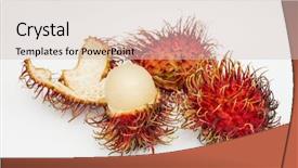  Presentation with fruit lychee - Colorful PPT layouts enhanced with peaple - rambutan isolated on white background backdrop and a lemonade colored foreground