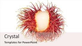  Presentation with fruit lychee - PPT layouts with peaple - rambutan isolated on white background background and a lemonade colored foreground