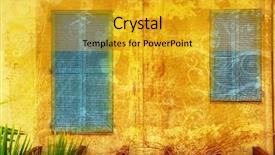  Presentation with scrolls - Colorful PPT layouts enhanced with peaple - traditional french windows with purple backdrop and a gold colored foreground