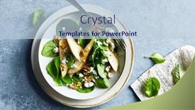  Presentation with pear - Slide deck featuring pear-and-spinach-salad background and a  colored foreground