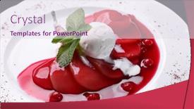  Presentation with pear - Audience pleasing PPT theme consisting of pear dessert backdrop and a sky blue colored foreground