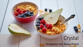  Presentation with guava fruits fresh green fruit - Presentation theme enhanced with pear in two ceramic bowl background and a coral colored foreground