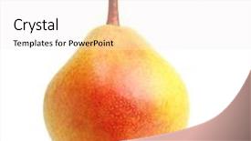  Presentation with pear - Cool new PPT theme with pear isolated over white background backdrop and a white colored foreground