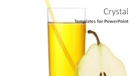  Presentation with pear - Slide deck consisting of pear juice in a glass isolated on white background and a white colored foreground