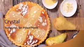  Presentation with pear - Slide deck consisting of pear pie background and a coral colored foreground