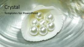  Presentation with pearl - Cool new slides with pearl and shells backdrop and a mint green colored foreground