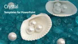  Presentation with pearl oyster - Amazing slides having pearl and shells backdrop and a  colored foreground