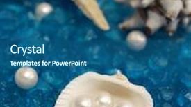  Presentation with shells - Presentation with pearl and shells background and a ocean colored foreground