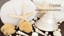  Presentation with pearl - Beautiful presentation design featuring pearl arrangement with natural sponge backdrop and a lemonade colored foreground