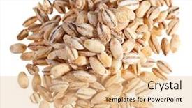  Presentation with pearl - Audience pleasing slide set consisting of pearl barley heap isolated backdrop and a coral colored foreground