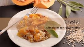  Presentation with pearl - Amazing theme having pearl barley risotto with pumpkin backdrop and a  colored foreground