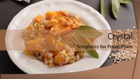  Presentation with pearl - Audience pleasing presentation consisting of pearl barley risotto with pumpkin backdrop and a  colored foreground