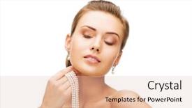  Presentation with jewelery - Presentation design enhanced with pearl earrings and necklace background and a lemonade colored foreground