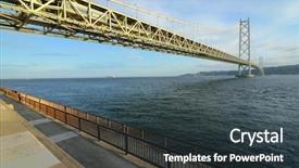  Presentation with nature japan - Slide set having pearl harbor - akashi kaikyo bridge in kobe background and a tawny brown colored foreground