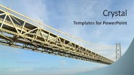  Presentation with rustic bridge pebbles purple butterflies - Cool new PPT layouts with pearl harbor - akashi kaikyo bridge spans backdrop and a light blue colored foreground